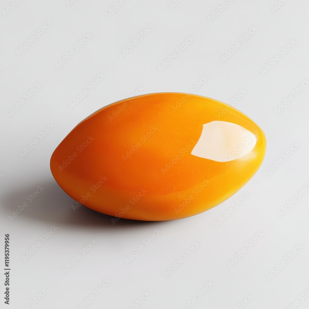 Aufkleber vibrant orange mango sits on a smooth surface, showcasing its rich color and smooth texture