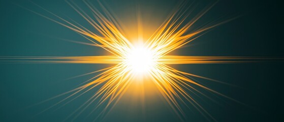 Obraz premium Abstract Golden Light Burst Bright Star Flare Energy Rays Background