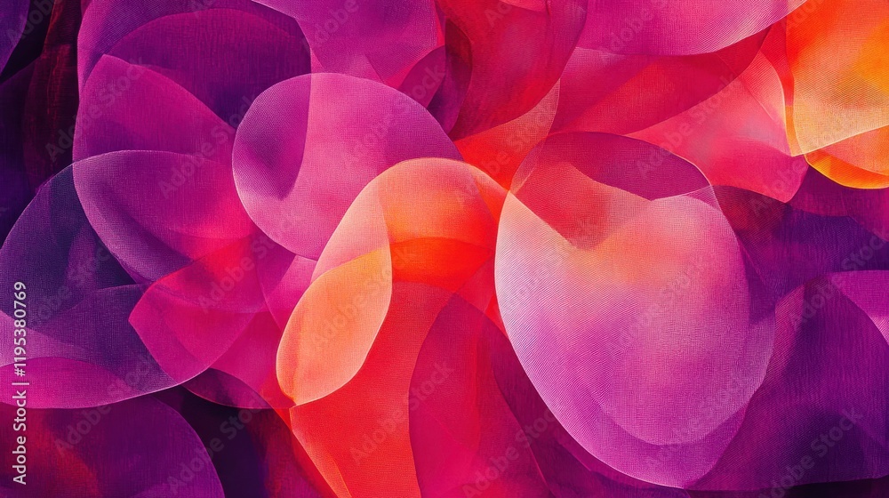 Poster Bright magenta vibrant abstract pattern showcasing dynamic shapes and colors in a lively visual composition