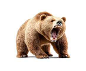 Obraz premium Roaring Bear on Transparent Background