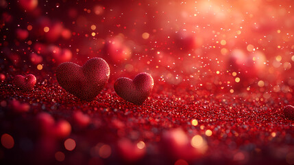 Obraz premium Abstract glowing hearts design