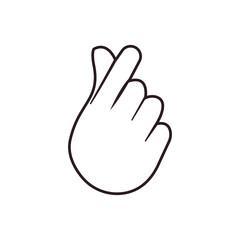 Hand with Index Finger and Thumb Crossed