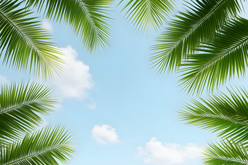 Fototapeta premium Tropical Palm Leaves Background Illustration