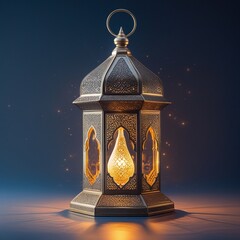 Ramadan Kareem greeting photo of beautiful Arabic lantern generative Ai 