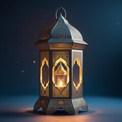 Ramadan Kareem greeting photo of beautiful Arabic lantern generative Ai 