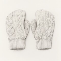 Warm woolen mittens with intricate cable knit design for cozy winter outings or indoor relaxation