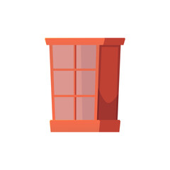 ector illustration of an elegant wooden cabinet with glass storage doors on a white background