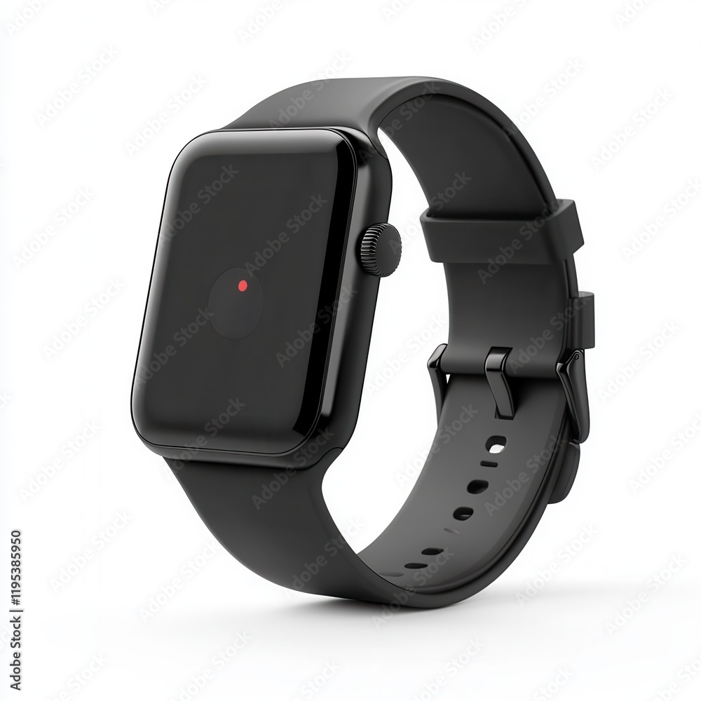 Aufkleber Modern smartwatch on display with sleek design and black screen showcasing minimalist style and functionality