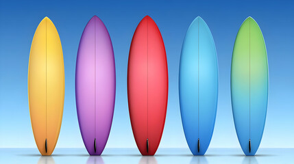 Colorful Surfboards 3D Illustration