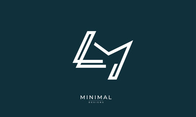 Fototapeta premium Alphabet letter icon logo LM
