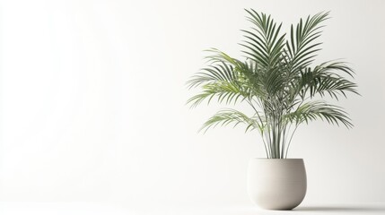 Obraz premium tropical house parlor parlm plant in modern pot or vase isolated on white background