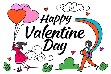 happy valentine day  card with cats