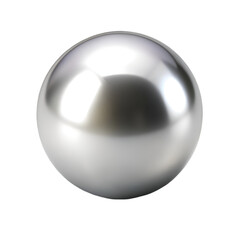 Sliver ball isolated on transparent background