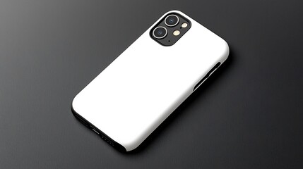 White Minimalist Phone Case on Dark Background