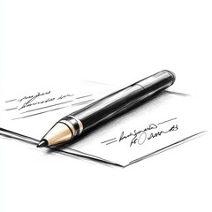 Fototapeta premium Business contract with signature on desk accompanied by pen during office work
