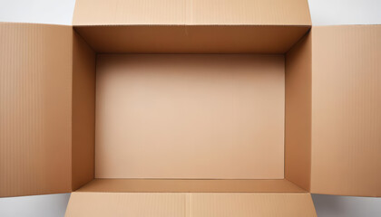 Empty Cardboard Box on White Background