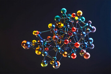 3D Molecular Structure Model with Various Atoms