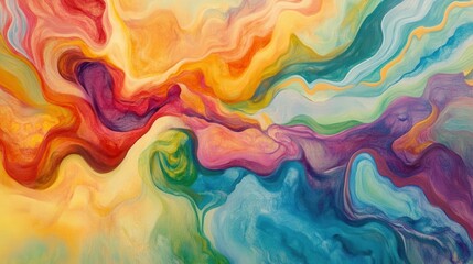 Obraz premium vibrant, swirling abstract waves of color blend seamlessly, creating a dynamic background that evokes energy and movement, infused with a spectrum of hues