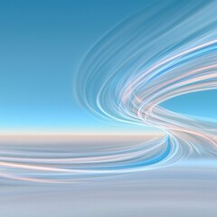 Abstract Sky Blue Swirling Wave Lines Background Design