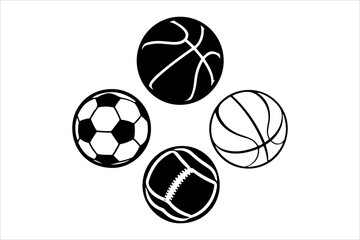 Football and football man vector silhouette set