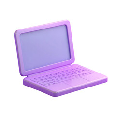 Lavender Laptop: A 3D Render of a Pastel Purple Laptop