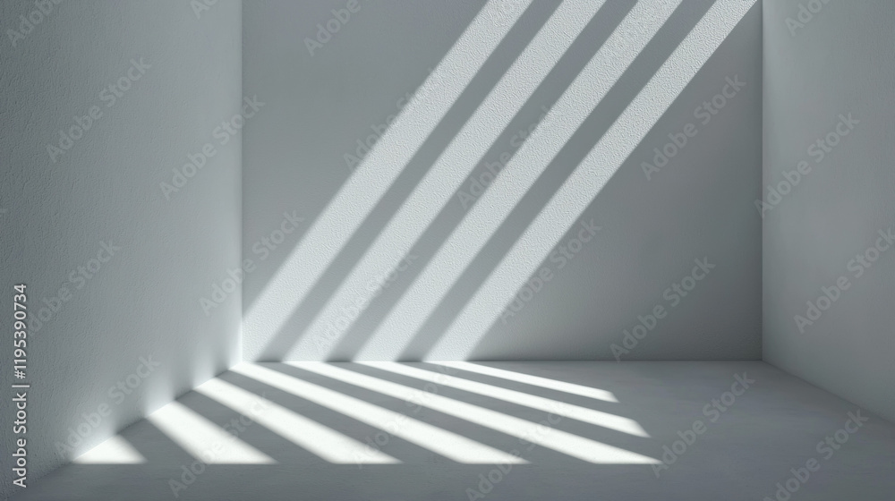 Fototapete minimalistic interior space with soft shadows and light patterns