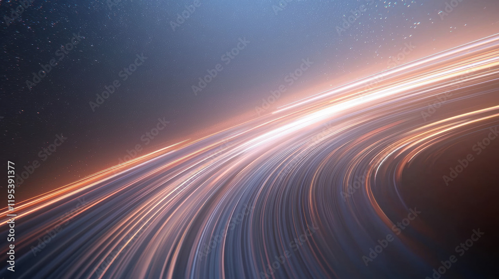 Fototapete dynamic light trails create mesmerizing effect in cosmic setting