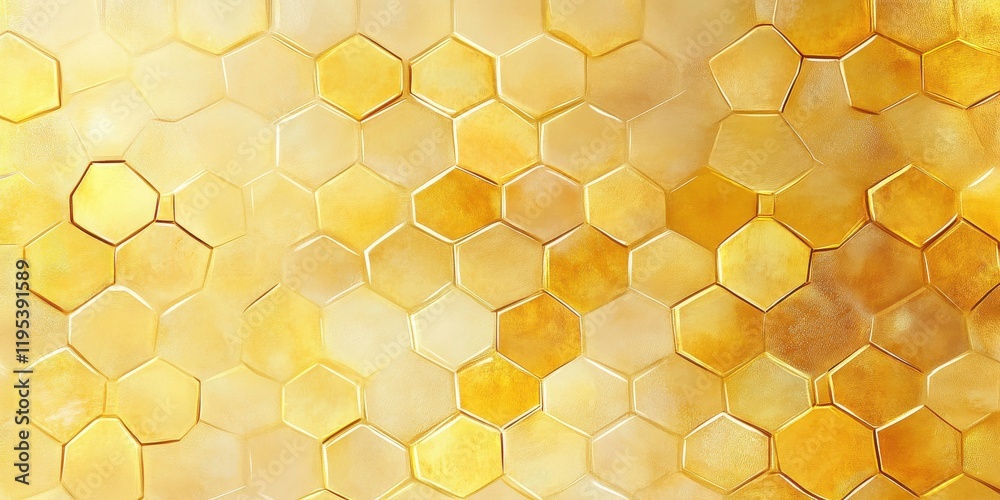 Fototapete honeycomb-inspired texture showcasing hexagonal patterns in warm golden tones