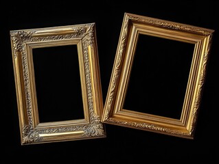 Gold picture frames side by side