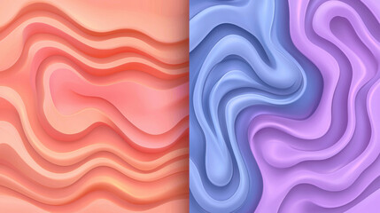 Soft waves in pink and blue tones create soothing abstract design. flowing patterns evoke sense of calm and tranquility