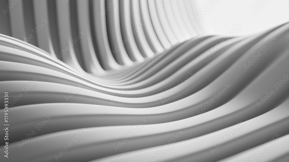 Aufkleber sleek white waves create smooth, flowing texture in minimalist design