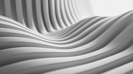 Obraz premium Sleek white waves create smooth, flowing texture in minimalist design