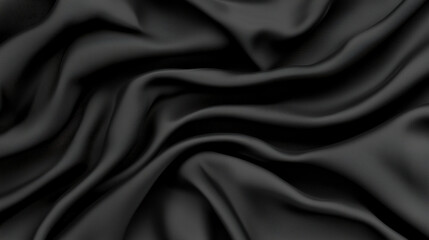 Obraz premium Sleek black fabric with smooth, flowing texture, ideal for elegant designs