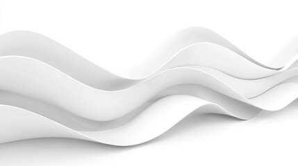 Fototapeta premium Sleek white waves create modern, minimalist design element. Ideal for backgrounds or abstract art