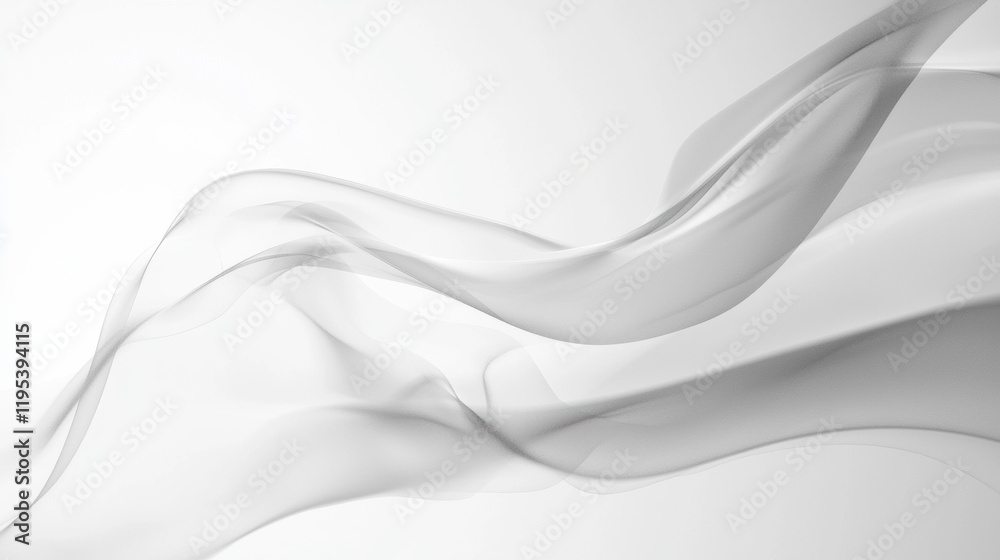 Poster soft, flowing white fabric creates elegant and serene atmosphere. gentle curves and transparency evo