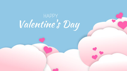 Vector illustration, banner. Background for Valentine's Day. Desktop wallpapers, flyers, invitations, posters, brochures. Festive background with hearts