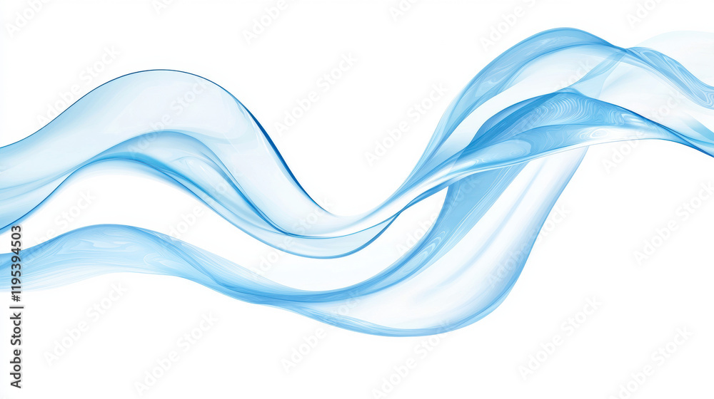 Aufkleber Flowing blue waves create serene and calming atmosphere, perfect for backgrounds