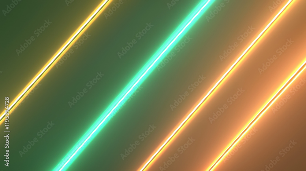Leinwandbilder vibrant neon lines create dynamic and colorful abstract background