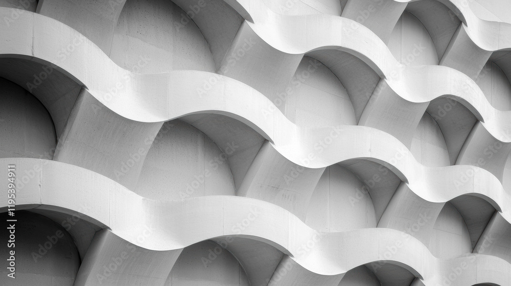 Aufkleber sleek architectural design featuring wavy concrete patterns in monochrome