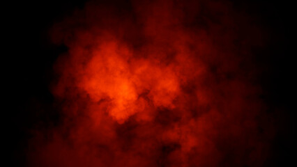 Abstract fire misty fog on isolated black background. Smoke stage studio. Texture overlays. The concept of aromatherapy.