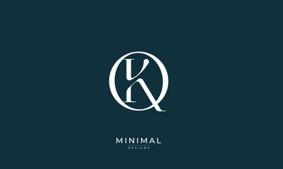 Alphabet letter icon logo QK or KQ