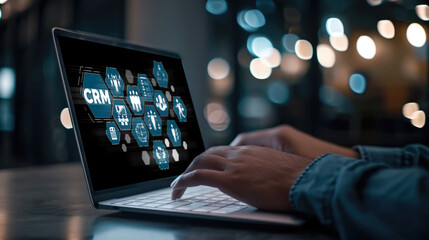 Customer relationship management system on brisk computer for CRM business and enterprise