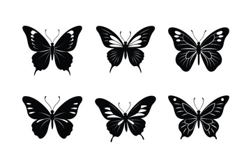 set of butterflies