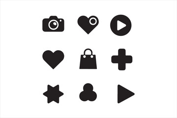 Graphic Resources Icon set vector silhouette image