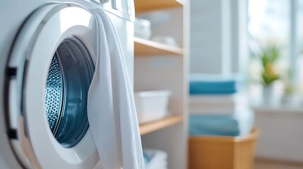 Well Organized Laundry Closet Featuring Folding Doors and Convenient Pull Out Storage Shelves for Efficient Household Organization and Space Saving Design