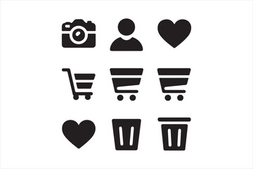 Graphic Resources Icon set vector silhouette image