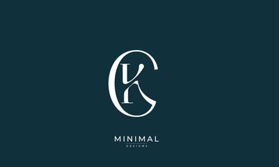 Alphabet letter icon logo GK or KG
