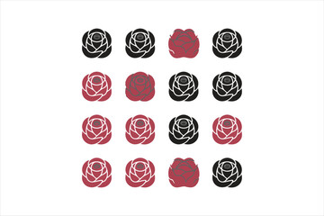 Beautiful Rose Set Vector Illustration image
