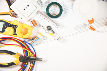 Multimeter and tools for installing an electrical control panel