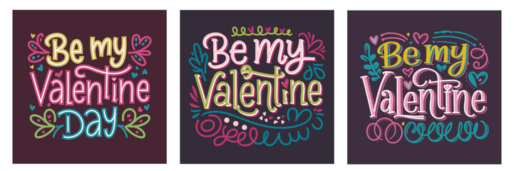 Festive Happy Valentine's Day typography with creative heart details, ideal for romantic occasions and digital use